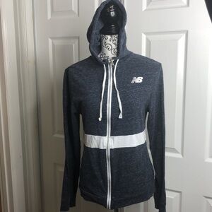 New Balance Jacket Blue White Zipper Long Sleeve S